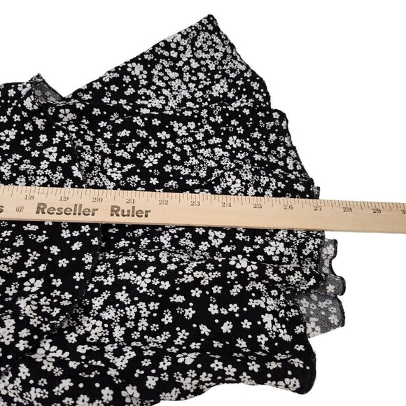 Intimately Free People Blouse S Black Ditsy Floral Bodysuit Dramatical‎ Ruffled - Picture 15 of 15